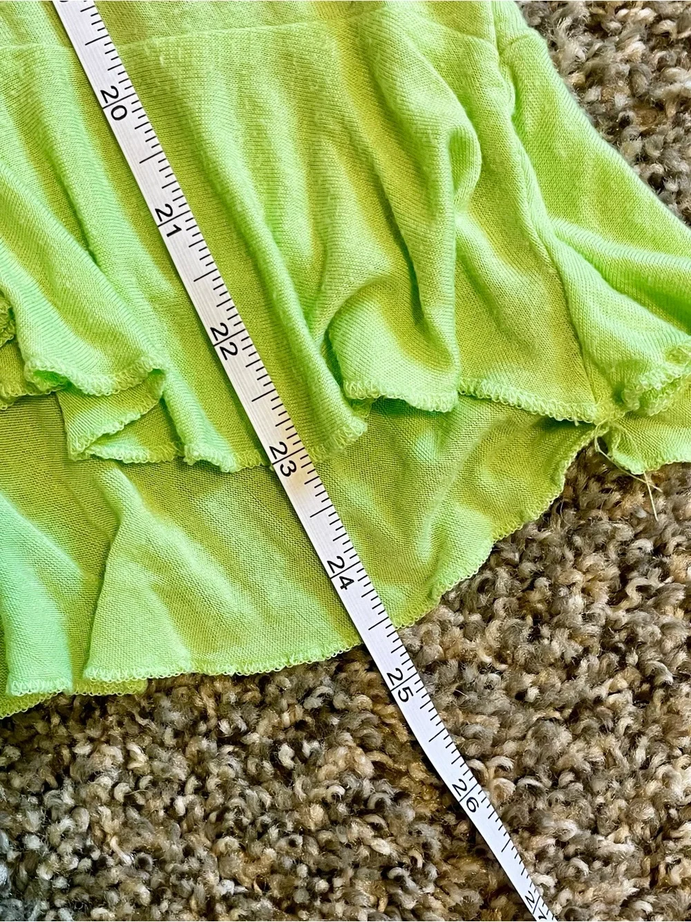 Justice Lime Green Ruffle Short Sleeve Tee Size Girls 10